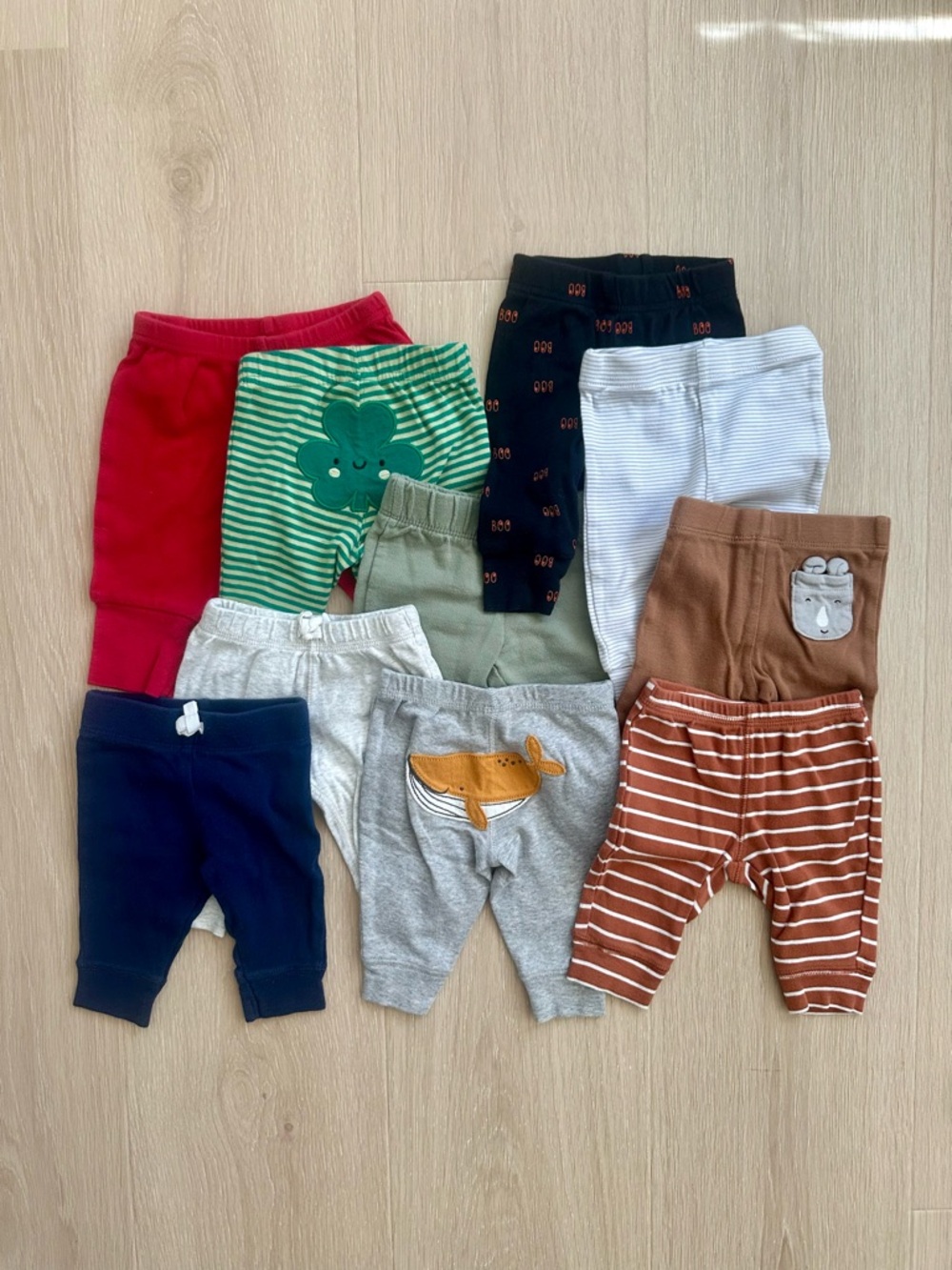 10 Piece Lot Baby Boy Pants 3M Pull On Baby Pant